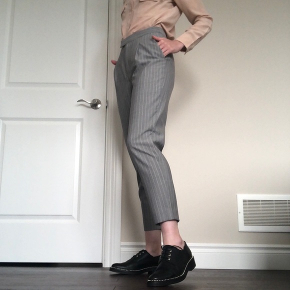 MO&Co. Wool High waist Paperbag Pinstripe minimal - Picture 4 of 13